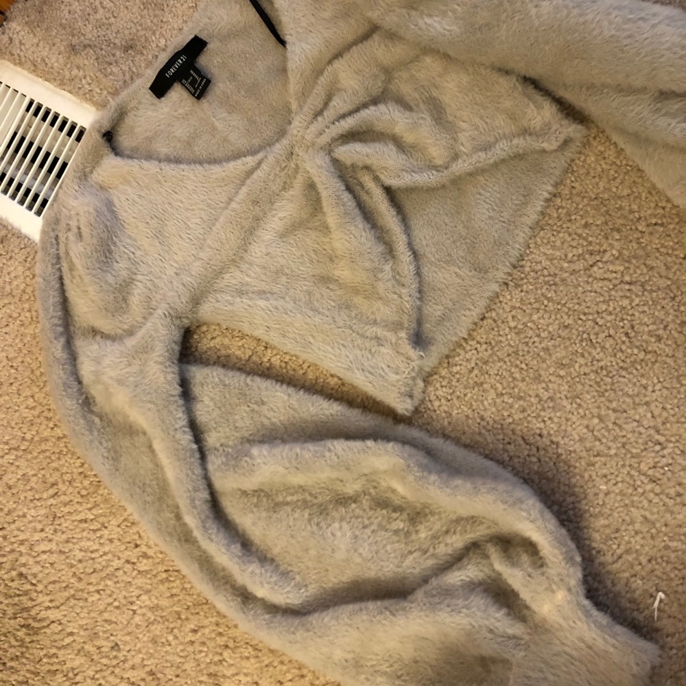 Semi-cropped furry shirt